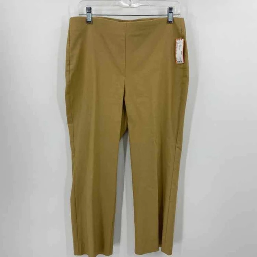 Chico's Size M 8 So Slimming Brigitte Straight Leg Crop Pull On Pants Camel Tan